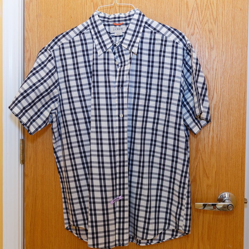 Men's J. Crew cotton button-down plaid shirt